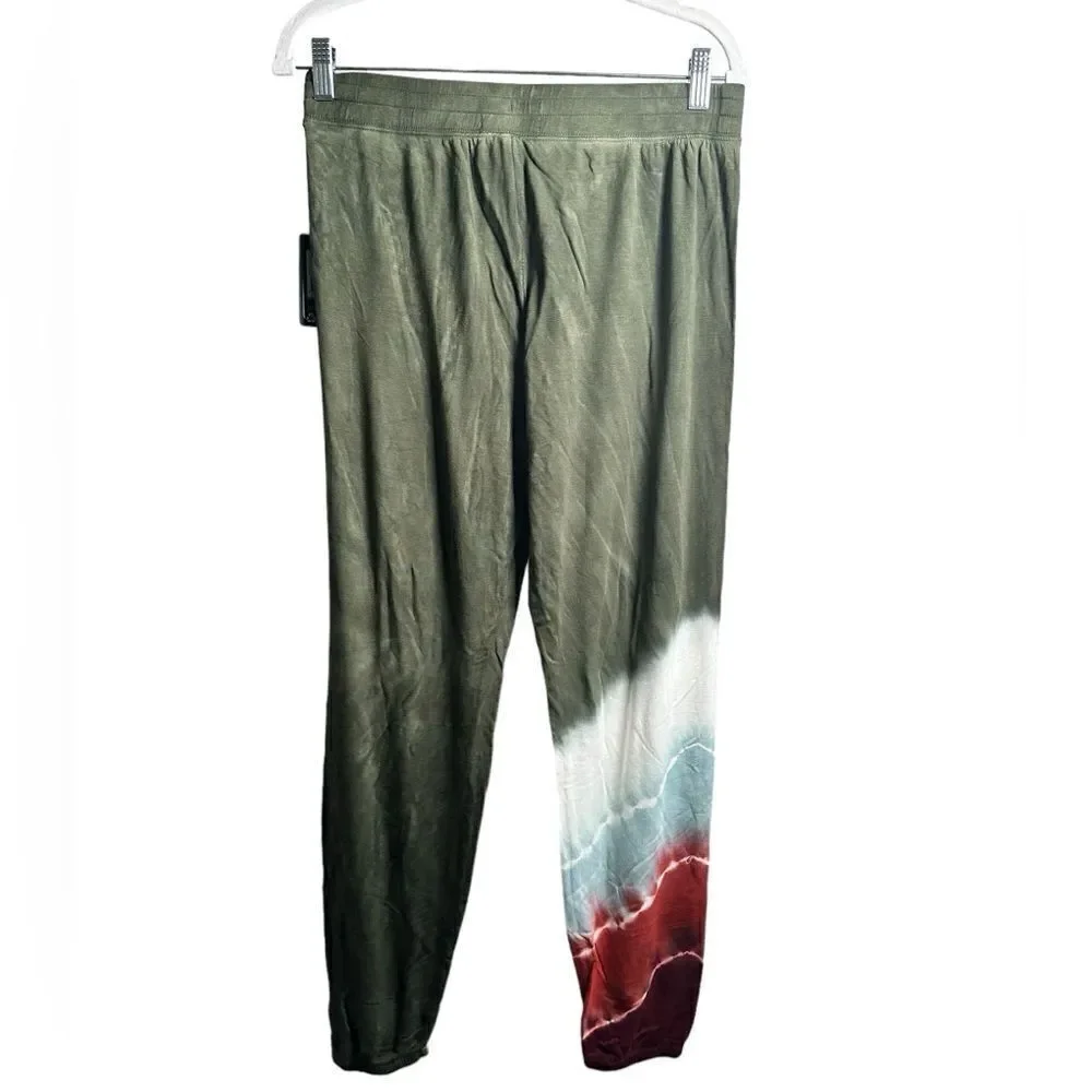 PJ Salvage Women’s Green Ombre’ Pajama Lounge Pants Drawstring Waist Size Small